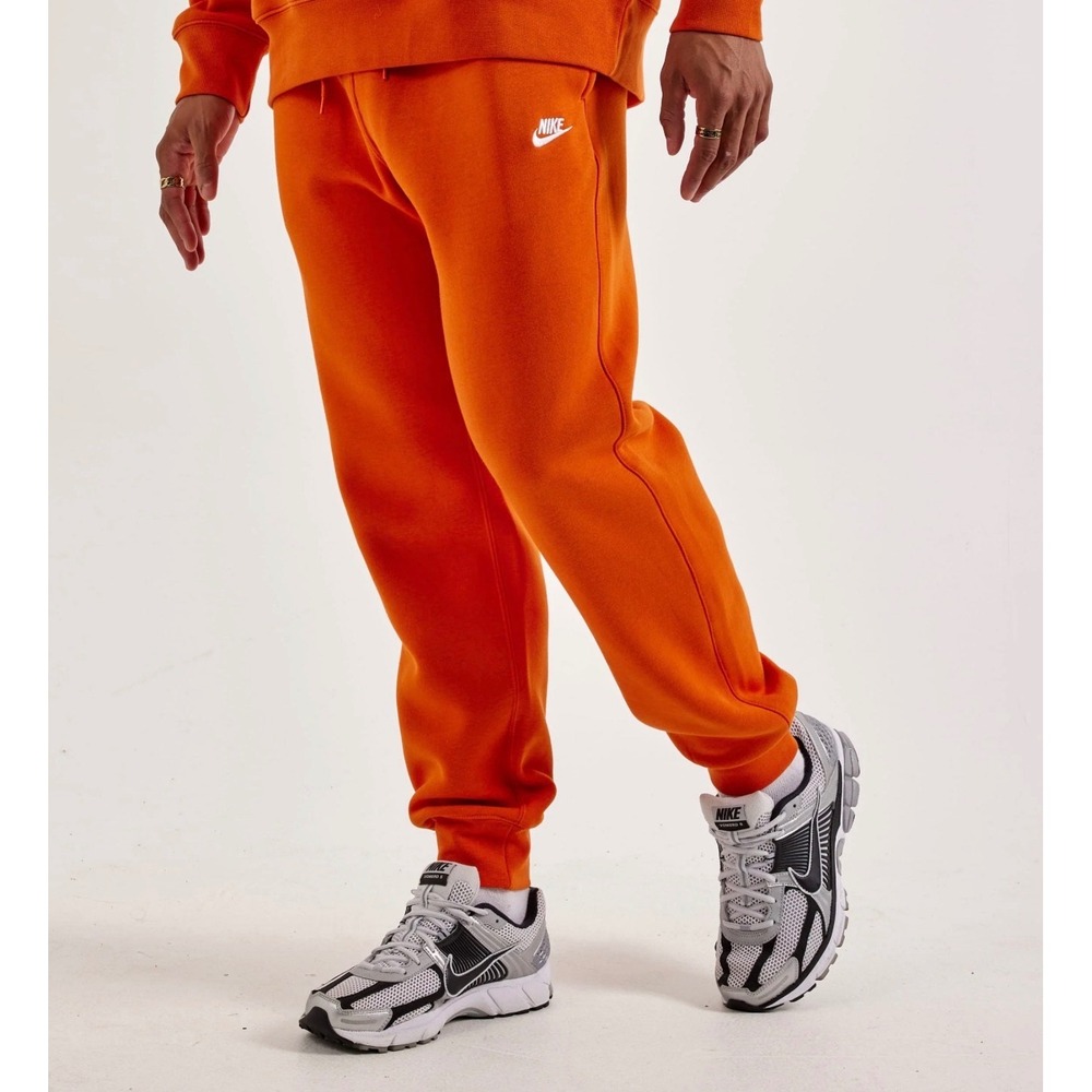 Nike Sportswear Club Fleece Joggers Mens Large Orange Sweatpants BV2671-891